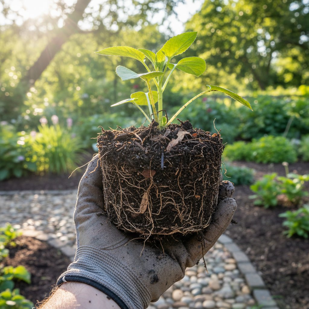 Healthy living soil with organic matter from Rancho Santa Fe estate landscape