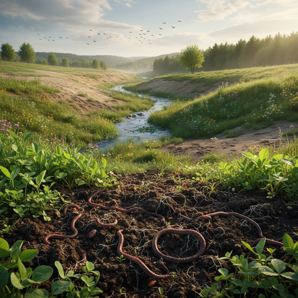 Comparison of compacted dead soil versus restored soil with active biology